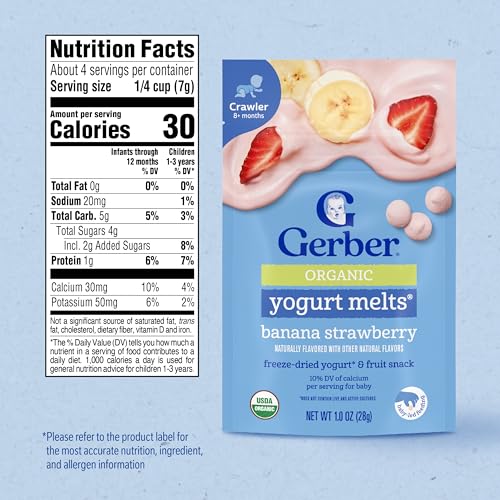 Gerber Organic Banana Strawberry Yogurt Melts, 7 Pack - image 2