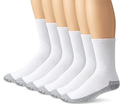 Fruit of the Loom Men's 6-Pair Work Gear Heavy Duty Crew Socks - White 6-12