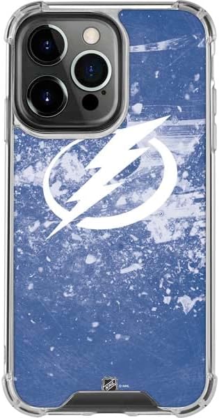 Skinit Clear Phone Case Compatible with iPhone 14 Pro - Officially Licensed NHL Tampa Bay Lightning Frozen Design