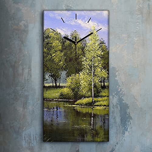 Horloge sur Toile Salon Chambre Décoration Eau d'huile d'eau Calme