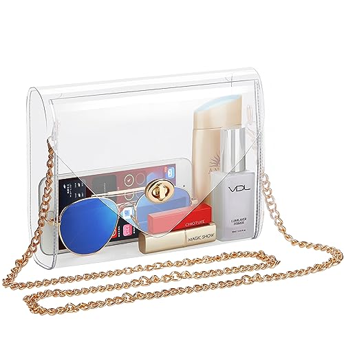 Image of HAOGUAGUA Clear Purse for Women, Clear Bag Stadium Approved, See Through Clear Handbag for Concerts Sports Events
