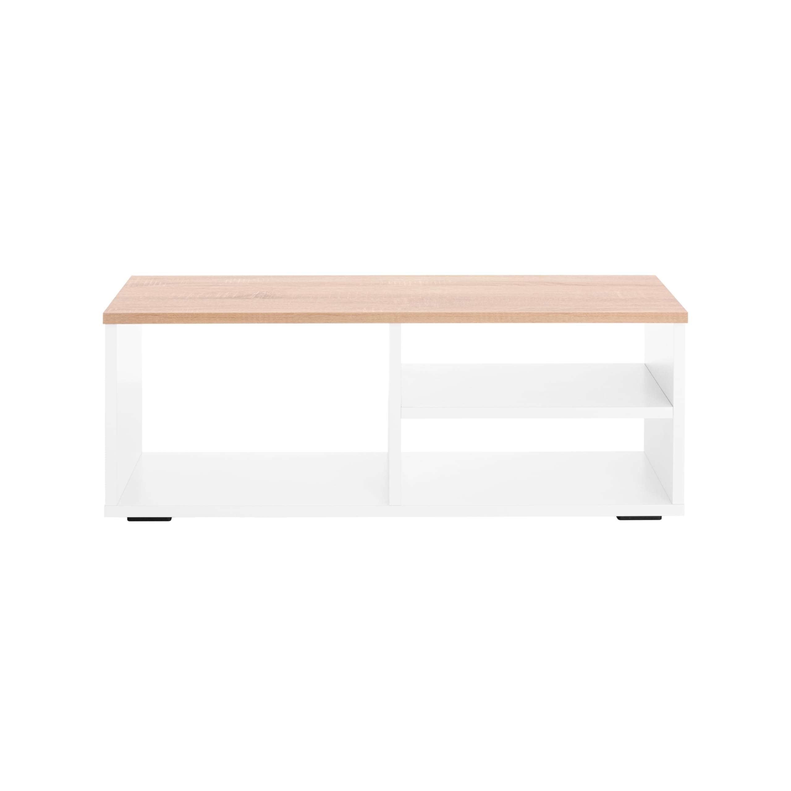 Mueble TV Blanco y Roble, Mesa TV Moderna para Salón - 90x30x35 cm | Estilo Moderno, Ideal para Decoración del Salón - Mueble TV Blanco pequeño. ONA