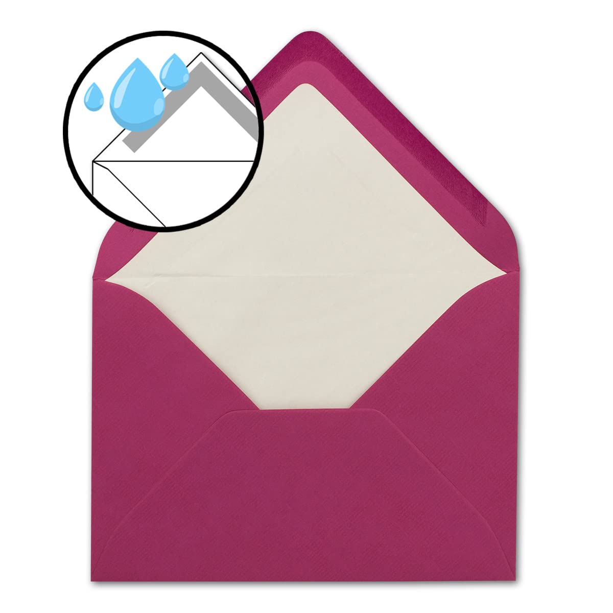 1000 DIN B6 koperty różowe z białą jedwabną podszewką - 12,5 x 17,6 cm - 110 g/m² klejenie na mokro matowe bez okienka od firmy Glüxx-Agent