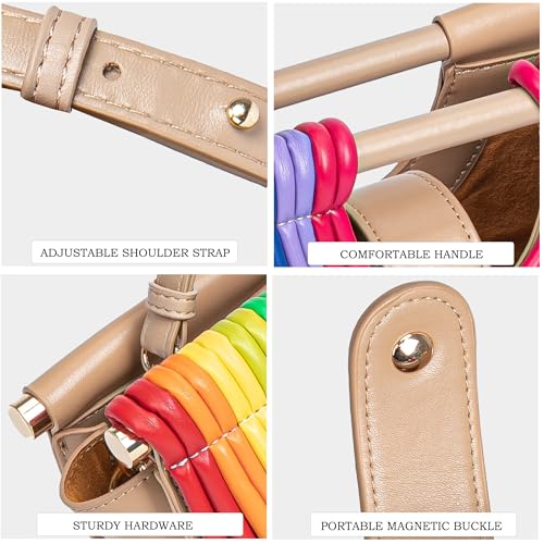 Image of Trendy Woven Evening Clutch Purse Half Round Designer Shoulder /Crossbody Bag Top-Handle Satchel Handbags