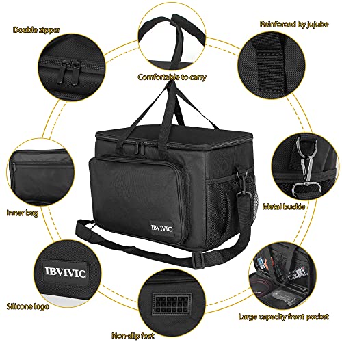 Ibivivic 15 Slots Wireless Microphone Bag With Foam, Microphones Nylon Bag With Shoulder Strap, Black #TOP5