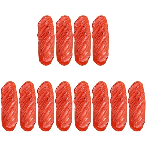 Totority Realistic Artificial Sausage Hot Dog Model 12 Pcs Simulated Sausage Food Model Food Photography Prop Fake Hot Dog Prop Fake Roasted Sausage Kitchen Roasted Sausage for Home Artificial Red PVC