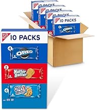 Nabisco Cookies Variety Pack, OREO, Nutter Butter, and CHIPS AHOY!, 40 Total Four-Cookie Snack Packs 4 Boxes
