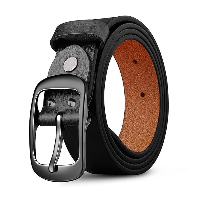 Image of Men's Genuine Leather Belt | Full Grain | Adjustable Fit | Durable Buckle | Formal & Casual Wear | Fit on up to 38 Inches Waist size