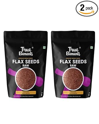 True Elements Raw Flax Seeds (250g * Pack of 2) | Alsi Seeds | Flax Seeds for Hair Growth | Raw Seeds for Eating | Rich in Protein - image, photos