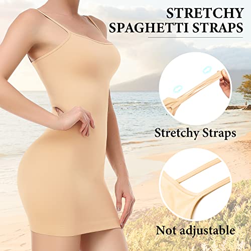 Tummy Control Slip For Women Under Dress Shapewear Full Slip Slimming Body Shaper Spaghetti Straps Nude Medium #TOP3
