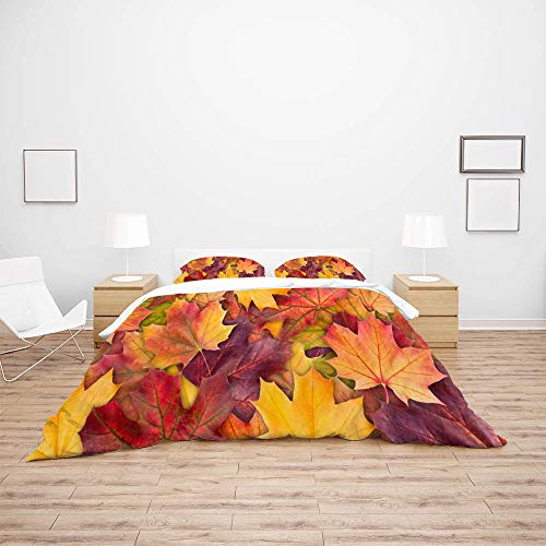 Housse de couette 100 % polyester parure de lit Queen Size avec 2 taies - 4