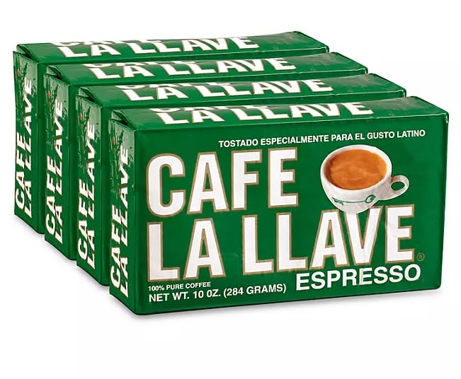 Café La Llave Espresso, Dark Roast, Fine Grind, 4-10 ounce bricks