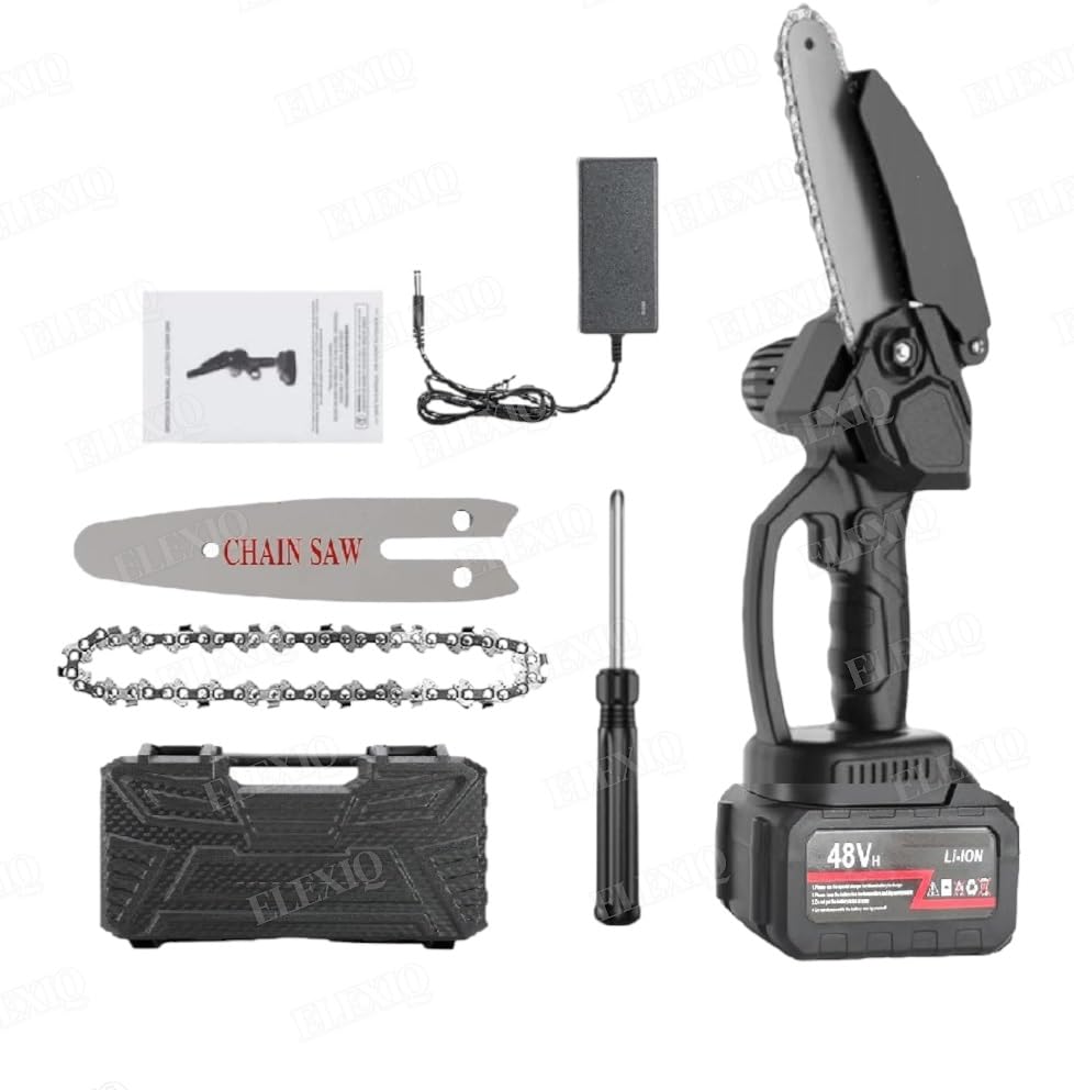 ELEXIQ Mini Chainsaw 4-inch Mini Chainsaw 48v Cordless 12000mah Battery Chainsaw with One Big Batteries Handheld Electric Power Chain Saw with Safety Lock for Tree Trimming Wood Cutting (B0CVVLTF74) Amazon Price History, Amazon Price Tracker