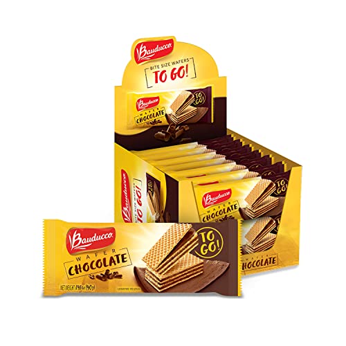 Image of Bauducco Mini Crispy Wafer Cookies, Single Serve, Chocolate, 1.41 oz., Box of 12