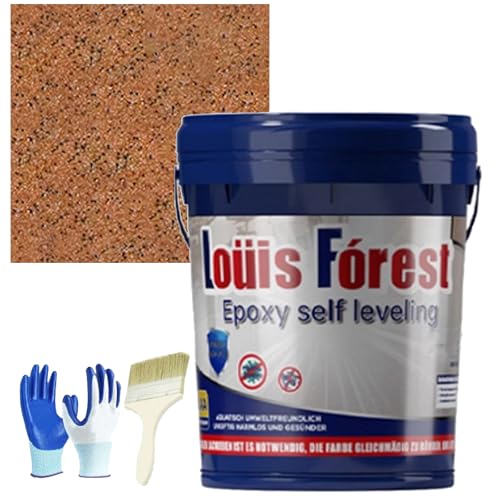 Mr Material 1, Louis Forest Floor Coating, Epoxy Sand Floor Paint, Waterproof And Non-Slip, Gloss Marble Effect Garage Self-Leveling Coating (12,0.5 Liters)
