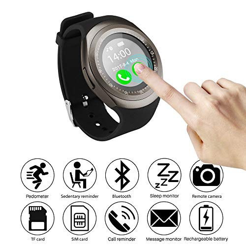Relógio Smartwatch Y1 Original Celular Inteligente Touch Bluetooth Chip Ligações Pedômetro Câmera (P