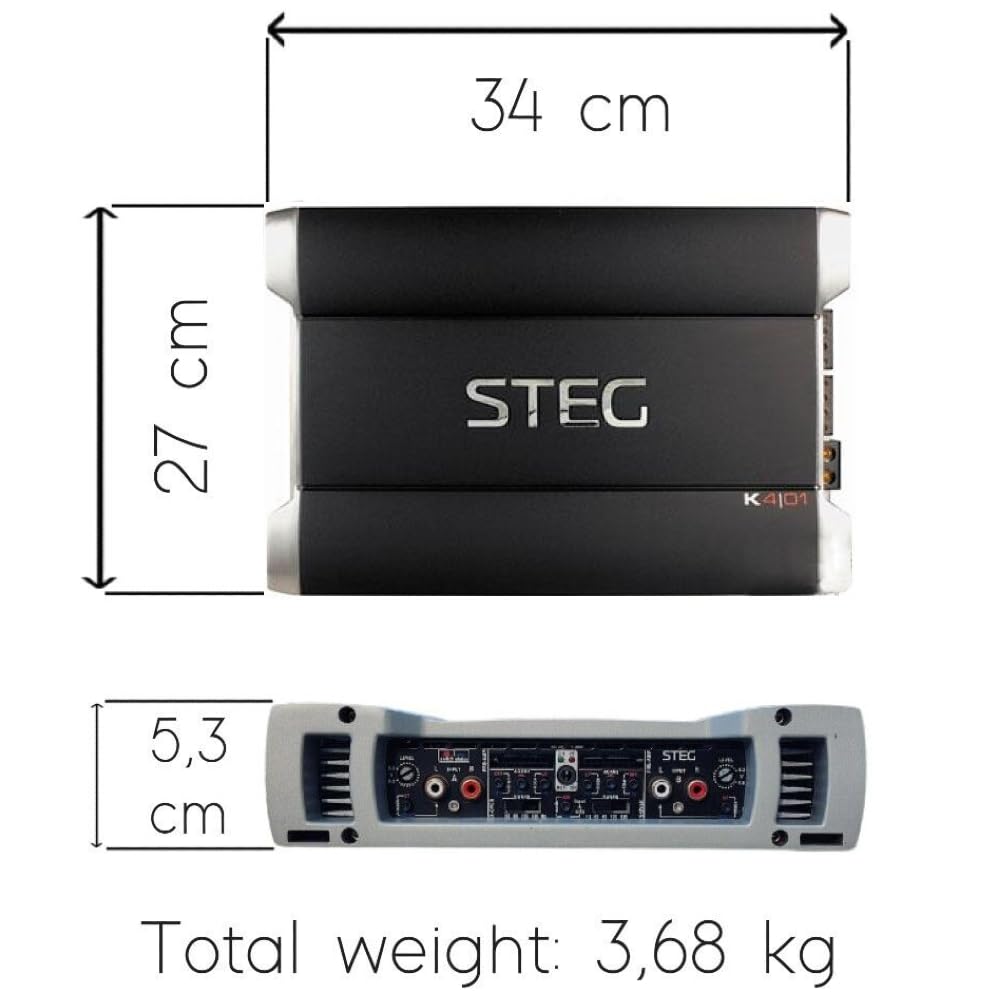 1 x STEG K4.01 Competition Amplifier 4 Channel Spl 145 x 4 Watt