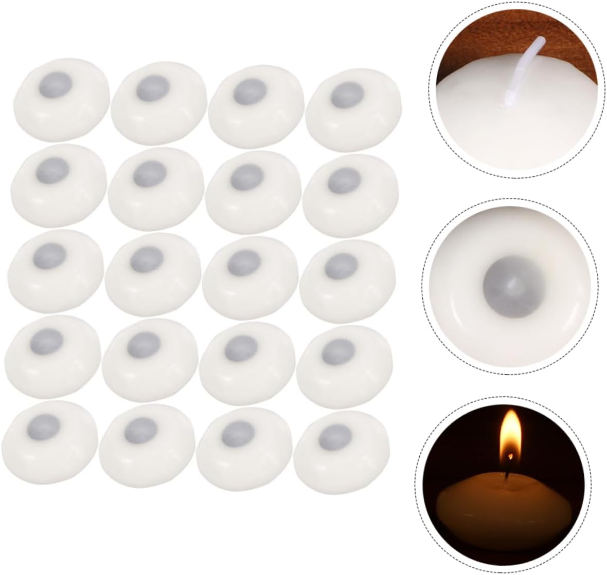 ABOOFAN 100pcs Floating Candles Elegant Spherical Wedding Candles for Centerpieces Reception Decorations and Romantic Events Unscented Party