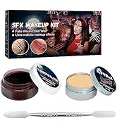 Scar Wax SFX Makeup Kit Halloween Fake Blood Realistic Scar Wound Modeling Bleeds Face Body Paint...