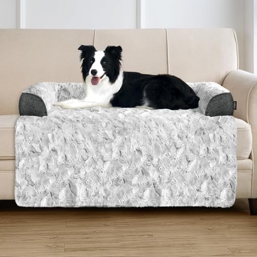 blunique Hundebett für Sofa Hundedecke Sofaschutz Hund Waschbar rutschfest Wasserdicht Mittelgroße Hunde, Grau L