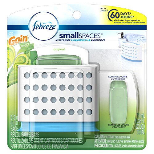 Febreze Air Freshener, Small Spaces Air Freshener, with Gain Original Starter Kit and Refills Value Pack, 0.36 Fl. Oz