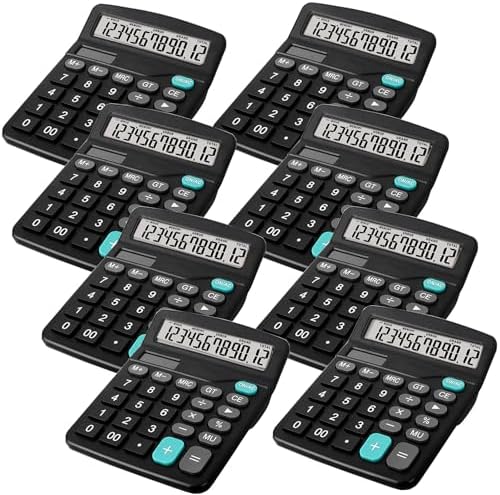 Amazon.com : Bulexy 8 Pack Office Calculators Desktop, 12-Digit Solar ...