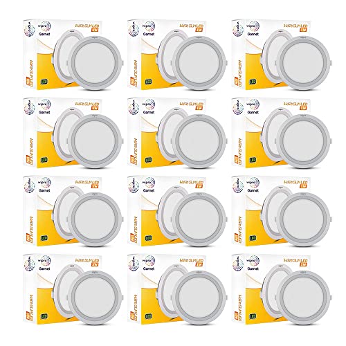 Image of Wipro Garnet 3W Round LED Wave Panel Light for Ceiling | Neutral White Light (4000k) | Ultra-Slim Design | Recessed Down Light for False Ceiling |POP Ceiling Light | Cutout - 75mm | Pack of 12