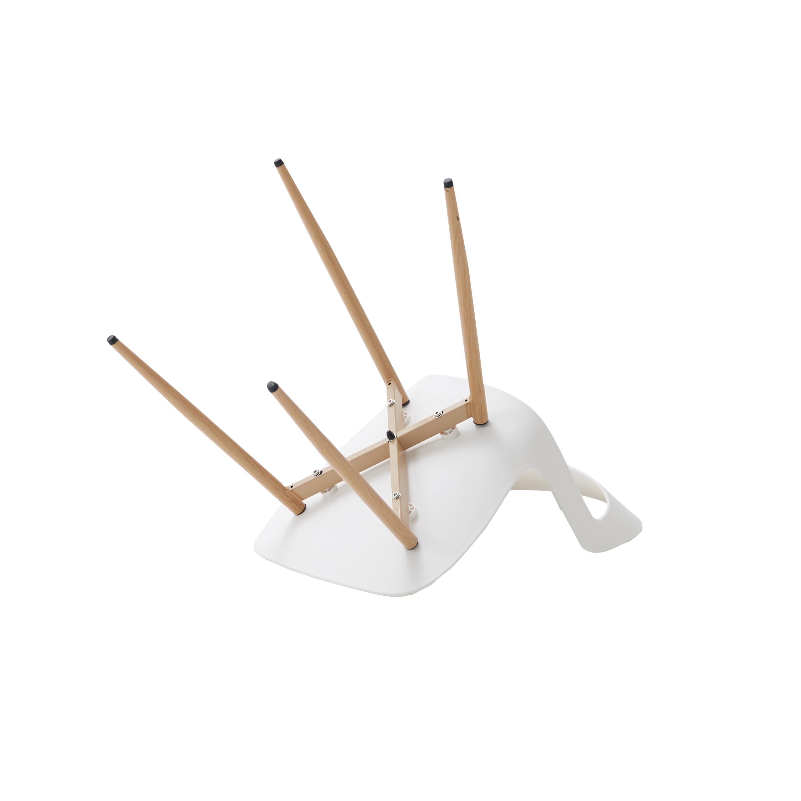 Juego de 6 sillas de Comedor, Sillas de Cocina, Respaldo Hueco, Patas de Hierro de Grano de Madera Resistentes y duraderas (Blanco, 6)