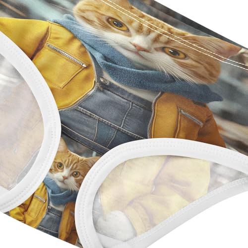 Orange and White Cat Dressed in Jeans Toddler Girls's Underwear 2T 202b88244