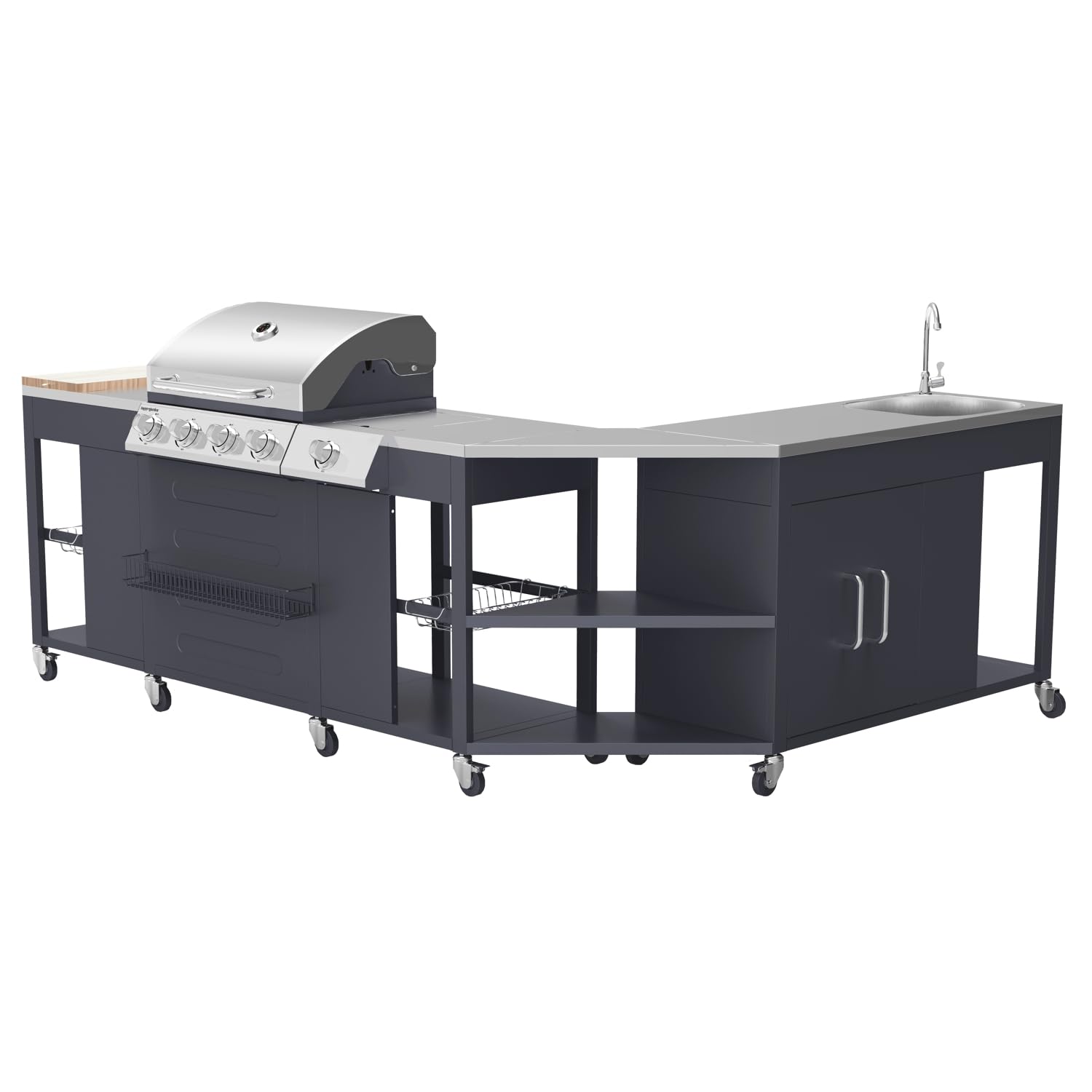 Happy Garden Cocina esquinera Exterior Texas 4+1 Quemadores 17,2 kW