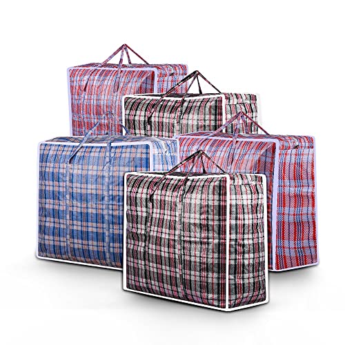 AAYAW Reusable & Versatile Large Laundry Bags with Reinforced Zips & Handles - Multi-Pack Options - Durable for Clothing & Bedding - Ideal for Storage, Moving & Travel (+/-10%) ((Pack of 5))