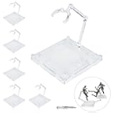 Action Figure Stand, 6 PCS Action Figure Display Holder Base Doll Model Support Stand Compatible with HG RG SD SHF Gundam 1/44 Toy with Screwdriver Clear