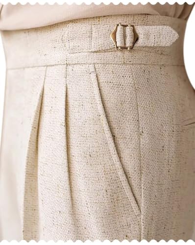 Men's Linen Pants Classic Gurkha Fit Flat Front Casual Trousers