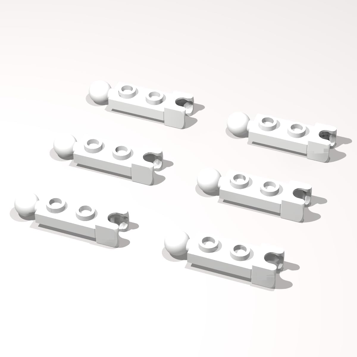 80 Piece Classic Building Plate Bulk, 1x2 with Tow Ball and Small Tow Ball Socket on Ends Compatible with Lego Parts and Pieces:(Colour:White)