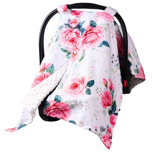 Wirein Pink Rose Minky Car Seat Cover