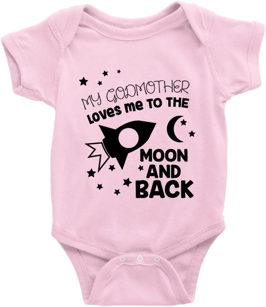 GKrepps My Godmother Loves me to The Moon and Back Cute Bodysuit girl boy Infant Toddler Baby Clothes Creeper