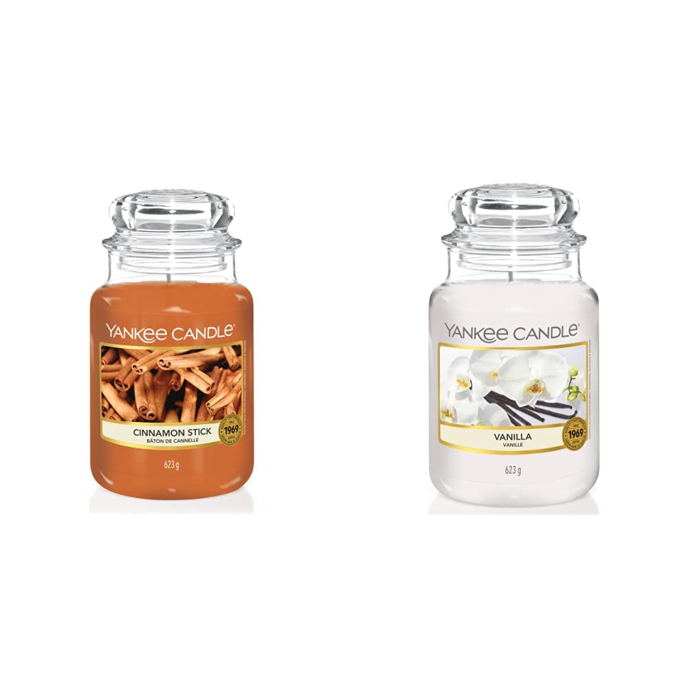 Yankee Candle Candela Profumata in Giara Grande - Vaniglia e Bastoncino Di Cannella - Durata Fino A 150 Ore - Cinnamon Stick