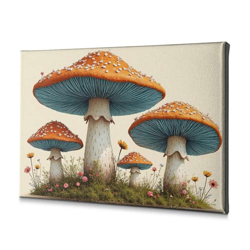 Déco murale salle de bain champignon et fleurs pour ambiance nature apaisante