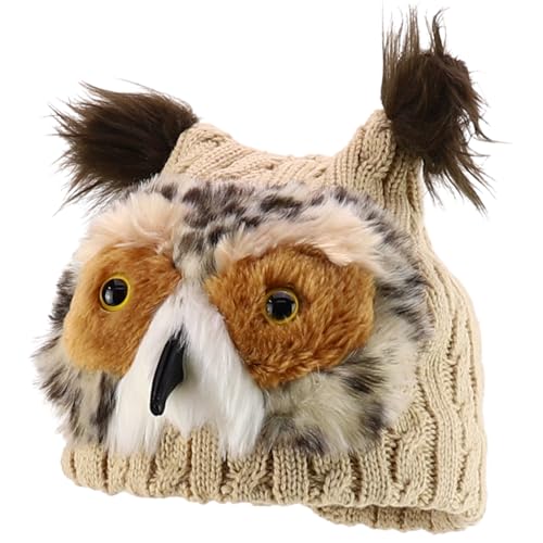 Trendy Apparel Shop Youth Size Kid's Cute Animal Design Cable Knit Beanie Hat - Owl