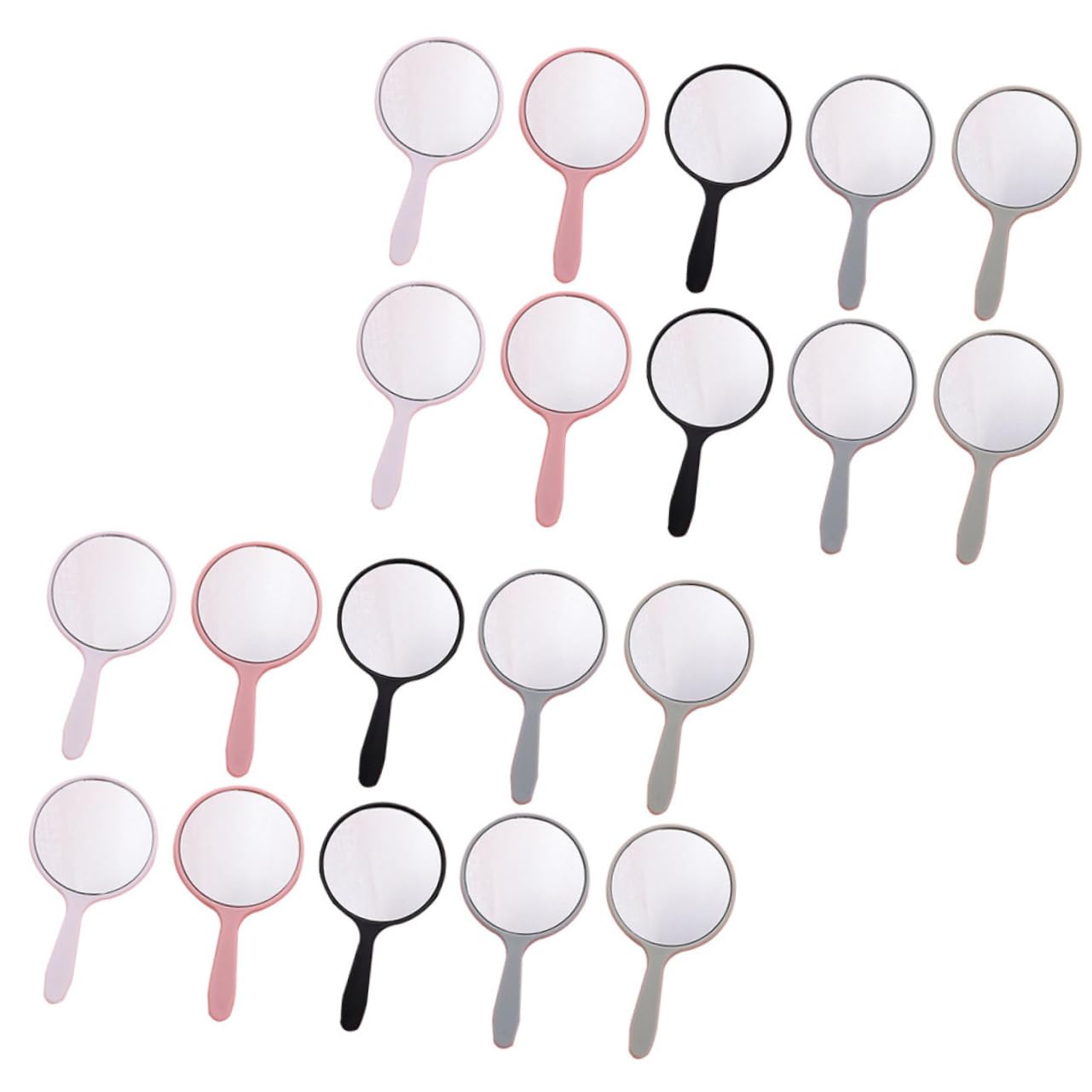 CALLARON 25pcs Portable Makeup Mirrors Handle Magnified Compact Mirror for Women Lighted Distortion- Beauty for Travel Home and Professional Use
