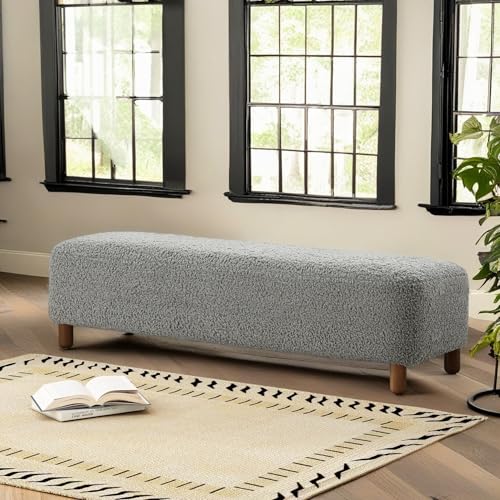 Christopher Knight Home Boucle Ottoman, Rectangular Ottoman Bench, Foot Rest