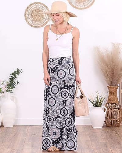 Image of Popana Long Maxi Skirt for Women, Flowy Long Skirts for Women | High Waisted Soft Trendy Rayon, Sundress Convertible Skirt, Long Length Bodycon Maxi Skirt, Petite and Plus Size