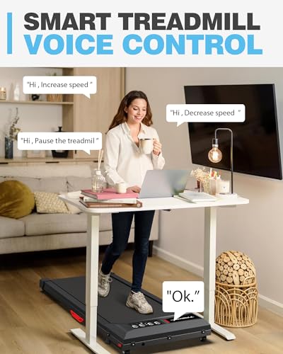 image for WELLFIT Incline 2 in 1 Under Desk Walking Pad Treadmill for Apartment 