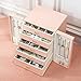 AOSIFIEL Cute Jewelry Box for Women teen Girls Jewelry Organizer Large Jewelry Organizers and Storage Faux Leather Jewelry Storage Jewlery Box Jewellery Box Joyeros Organizador De Mujer