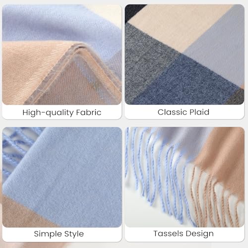 Clothirily Winter Scarfs for Women, Women's Scarves & Wraps, Winter Plaid Scarf, Long Pashmina Shawl and Wrap4