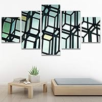 SIGNWIN 5 Panel Canvas Wall Art Modern Art Abstract Closeup Cool Line Minimalism Minimalist Multicolor for Home Decorations Ready to Hang - 60
