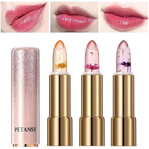 3 Stück Kristallgelee Blumen Lippenstift Set Cover