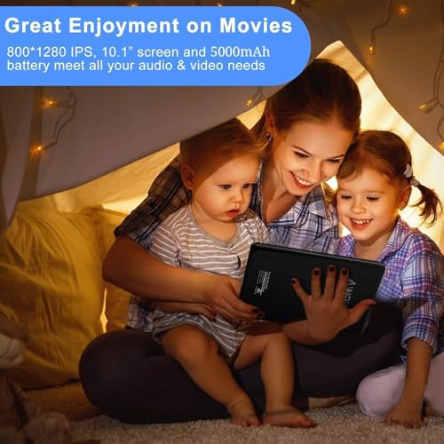 AWOW 10,1-Zoll-Tablet, 5000 mAh Akkulaufzeit, 2 GB RAM und 32 GB Speicher, Micro-SD-Karte mit bis zu 128 GB, Android 10 Go Edition, 800 1280 HD IPS-Display, 1,5 GHz Quad-Core-Prozessor, WLAN und - 0