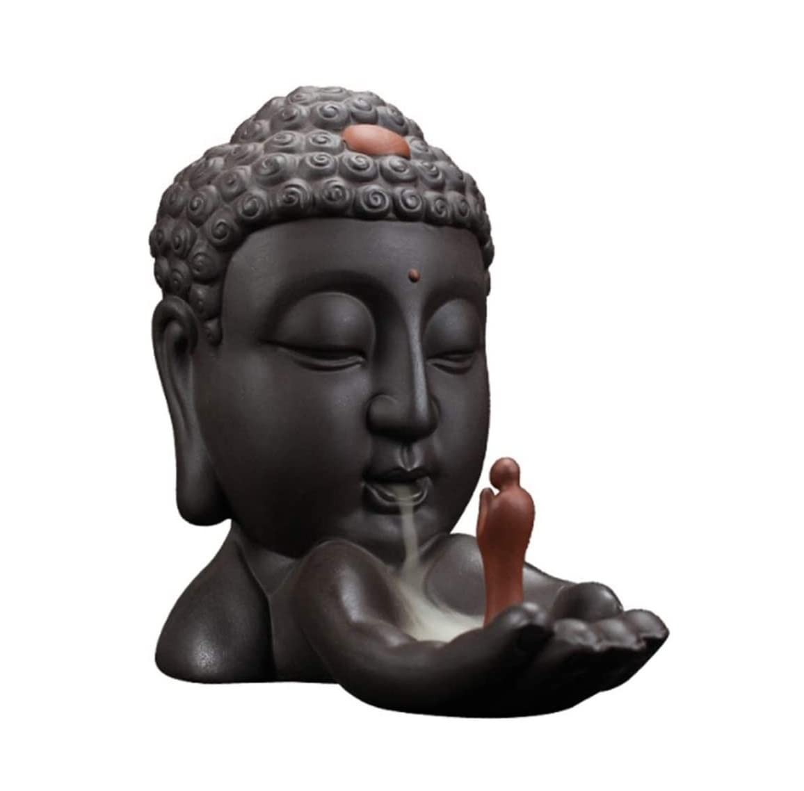 Fuentes de Incienso,Yoga Quemador De Incienso Reflujo, Decoración Creativa para El Hogar, Soporte Buda Cerámica, Incensario Budista para Uso En La Sala Estar Oficina Zen