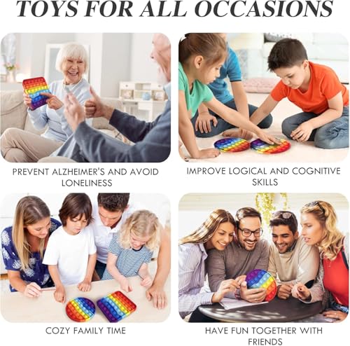 Pop It Spielzeug - Großes Regenbogen Anti-Stress-Spielzeug, Fidget Toys Für Autistische, Zappelige Menschen, Tolles Geschenk (Rund)